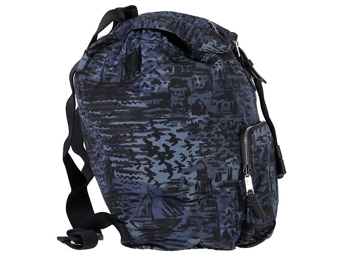 Burberry Coastal Print Rucksack aus blauer Polyamid - Ansicht 2