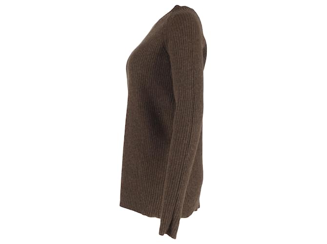 Haider Ackermann Rundhals-Pullover aus brauner Wolle Rot - Ansicht 2