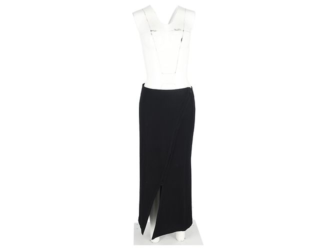 Gonna maxi asimmetrica con zip Ann Demeulemeester in lana nera - vista 4