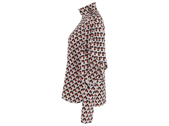 Marni Cutout Printed Turtleneck Top in Multicolor Silk Multiple colors - view 2