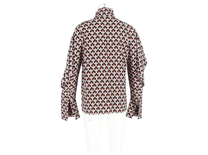 Marni Cutout Printed Turtleneck Top in Multicolor Silk Multiple colors - view 5