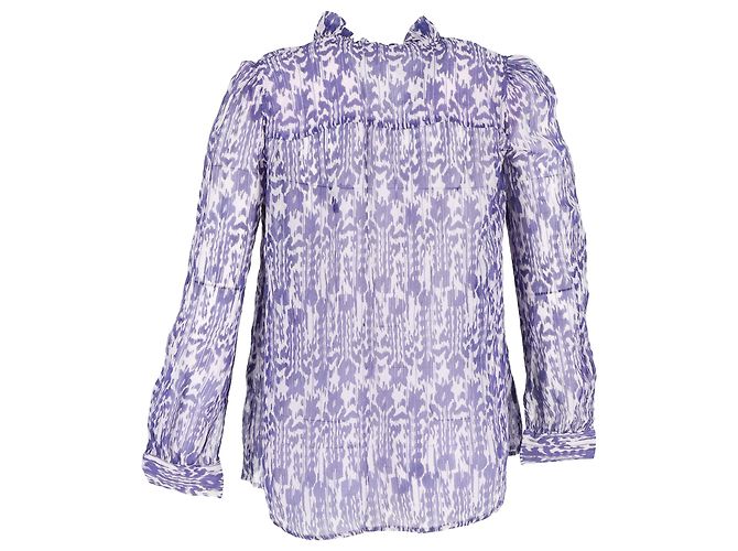 Blusa estampada Étoile Isabel Marant en seda azul - vista 3