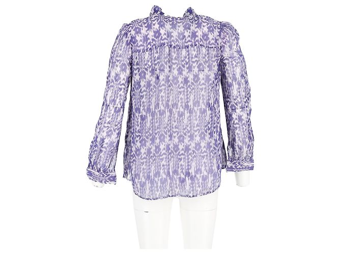 Blusa estampada Étoile Isabel Marant en seda azul - vista 5