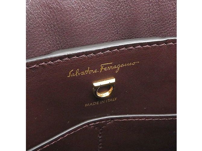 Borsa Gancini di Salvatore Ferragamo Marrone Beige - vista 9