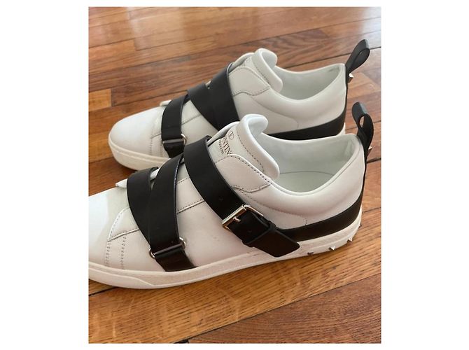 Sneaker V-Punk in pelle bianca e nera Valentino Bianco - vista 4