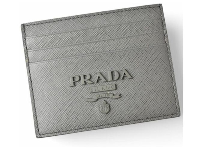 Prada Saffiano hellgraue Kartenetui - Ansicht 3
