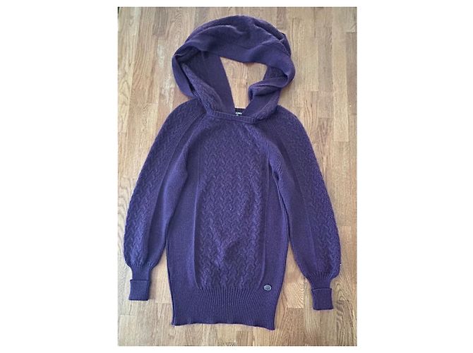Chanel Set aus Kaschmir und Seide Lila - Ansicht 4