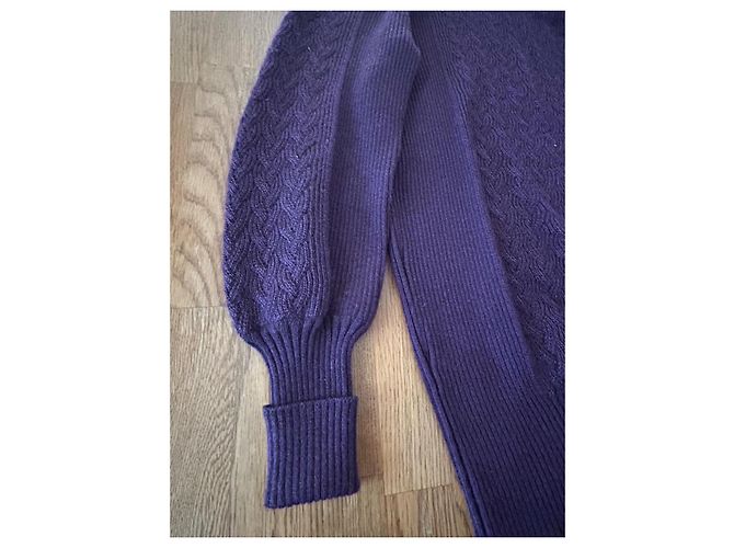 Chanel Set aus Kaschmir und Seide Lila - Ansicht 5