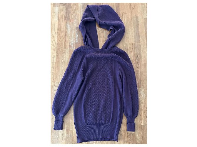 Chanel Set aus Kaschmir und Seide Lila - Ansicht 7