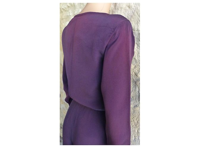 Mono Yves Saint Laurent de crepé de seda púrpura - vista 14