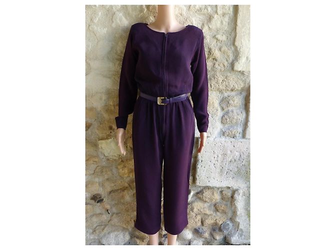 Mono Yves Saint Laurent de crepé de seda púrpura - vista 2
