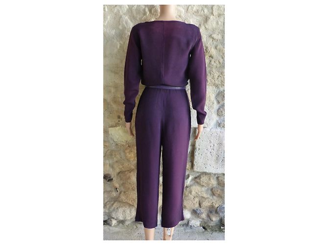 Mono Yves Saint Laurent de crepé de seda púrpura - vista 5