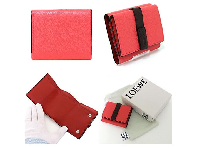 Portafoglio Trifold Loewe in rosa e rosso - vista 2
