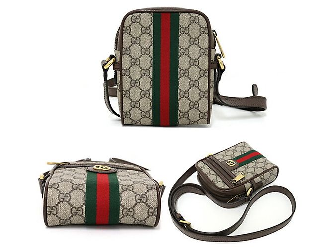 Borsa a Spalla Gucci Ophidia GG Beige - vista 2