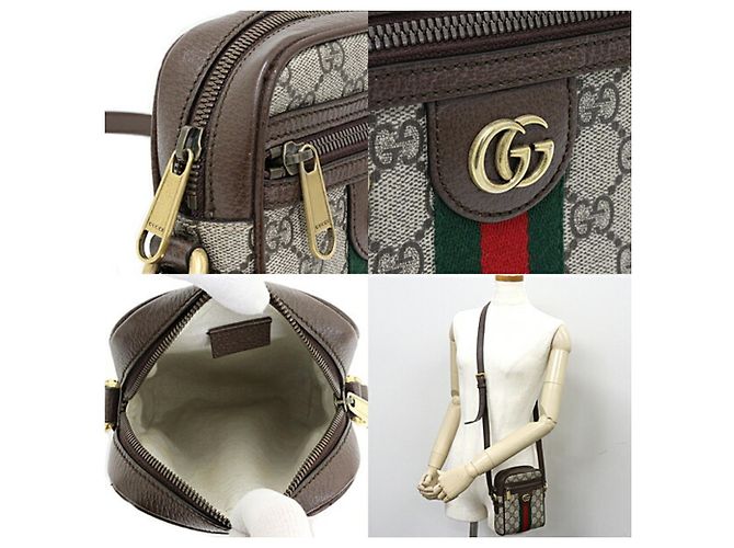 Borsa a Spalla Gucci Ophidia GG Beige - vista 3
