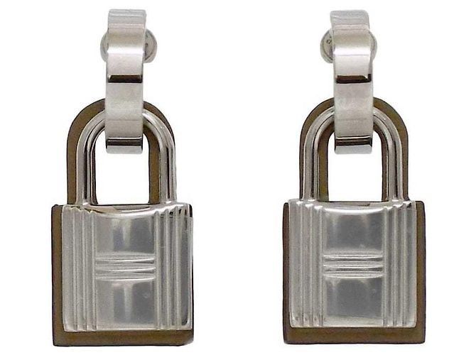 Hermès Hermes O'Kelly Ohrringe Braun Silber - Ansicht 2