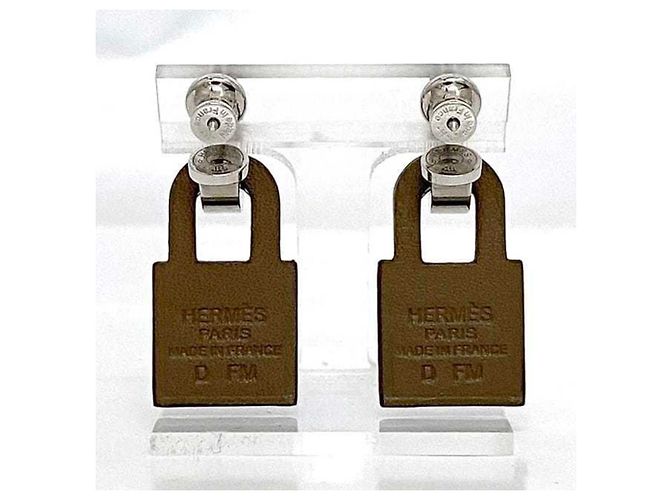 Hermès Hermes O'Kelly Ohrringe Braun Silber - Ansicht 3