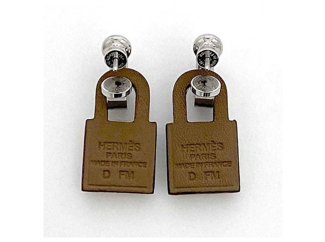 Hermès Hermes O'Kelly Ohrringe Braun Silber - Ansicht 5