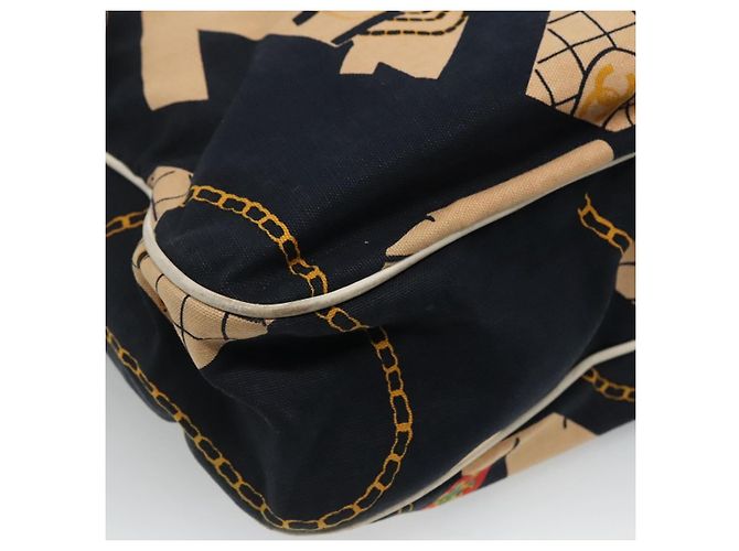CHANEL Mademoiselle Borsa Tote Canvas Blu Navy CC Auth 110544 - vista 14