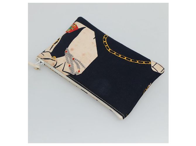 CHANEL Mademoiselle Borsa Tote Canvas Blu Navy CC Auth 110544 - vista 24