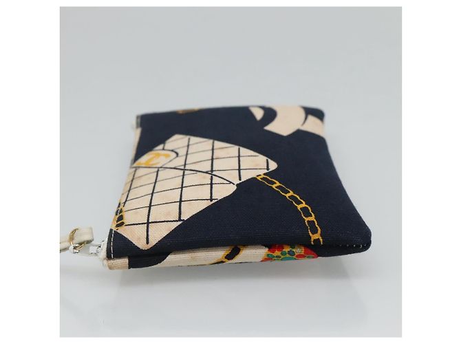 CHANEL Mademoiselle Borsa Tote Canvas Blu Navy CC Auth 110544 - vista 25