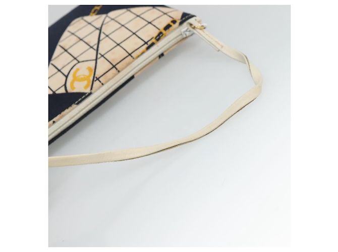 CHANEL Mademoiselle Borsa Tote Canvas Blu Navy CC Auth 110544 - vista 27