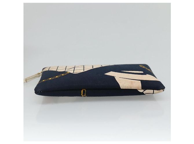 CHANEL Mademoiselle Borsa Tote Canvas Blu Navy CC Auth 110544 - vista 29