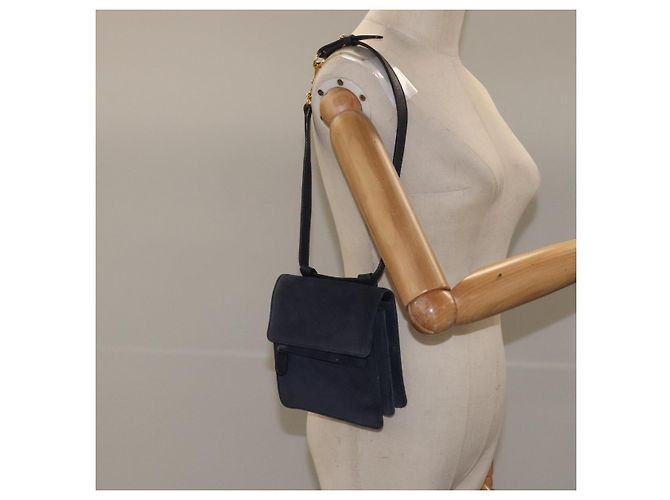 Borsa a Spalla GUCCI in Camoscio Blu Navy Auth ac3533 - vista 23