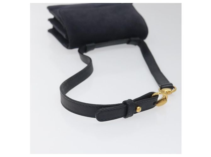 Borsa a Spalla GUCCI in Camoscio Blu Navy Auth ac3533 - vista 7