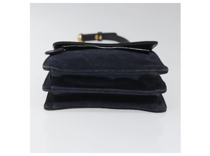 Borsa a Spalla GUCCI in Camoscio Blu Navy Auth ac3533 - vista 9