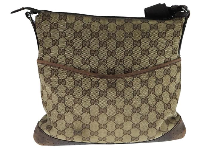 Borsa a Spalla GG Canvas GUCCI Beige Argento 145857 Auth bs21051 - vista 2