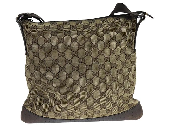 Borsa a Spalla GG Canvas GUCCI Beige Argento 145857 Auth bs21051 - vista 3