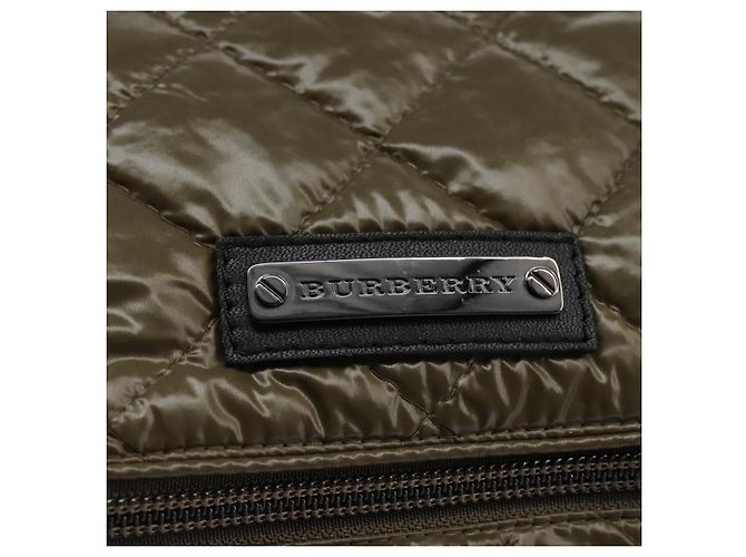 Borsa a spalla in nylon khaki Auth ti2658 di BURBERRY Cachi - vista 9