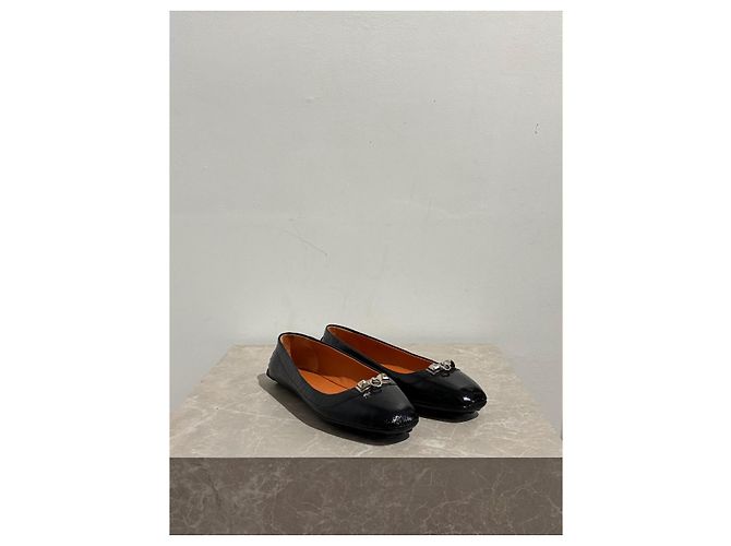 Kelly Hermès Bailarinas HERMES T.EU 37 Cuero Negro - vista 2