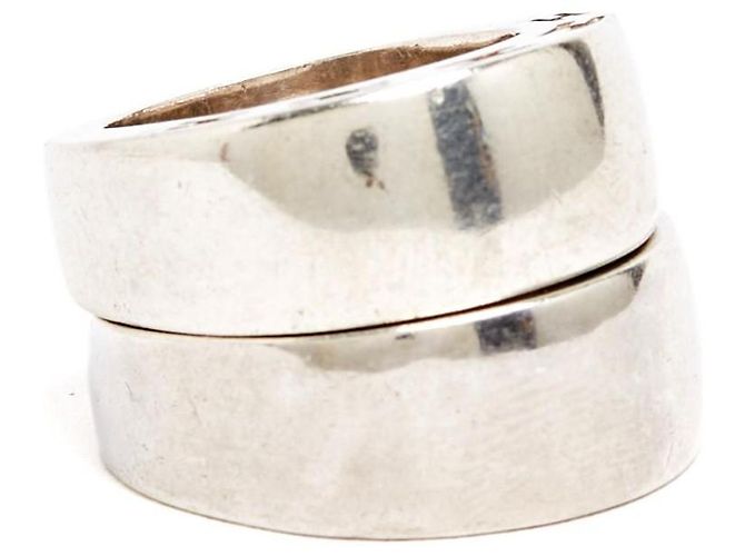 Hermès 2 Anelli Argento Chiarezza T48 Argento Sterling Chiarezza Anello x 2 US4.5 Hermes - vista 5