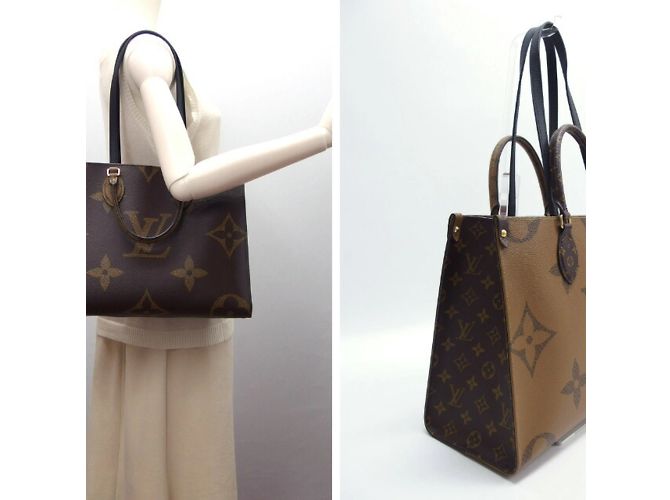 Borsa tote On the Go MM Monogram Louis Vuitton Marrone Marrone scuro - vista 3