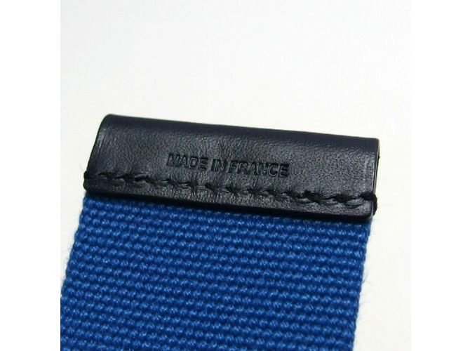 Hermès Hermes Gürtel Nomade Textil Blau x Schwarz Größe M - vista 11