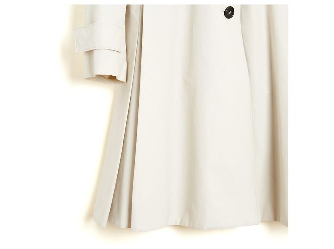 Prada 2016 Abrigo FR42 Ecru Gabardina Trench Coat Cinturón Mackintosh UK14 US12 Crudo - vista 2