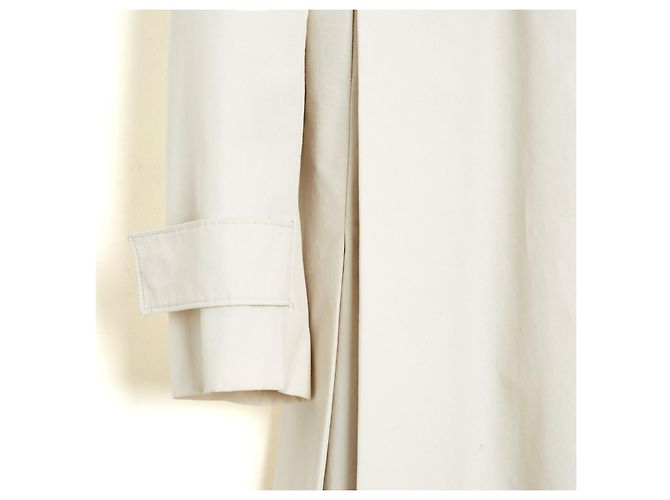 Prada 2016 Abrigo FR42 Ecru Gabardina Trench Coat Cinturón Mackintosh UK14 US12 Crudo - vista 3