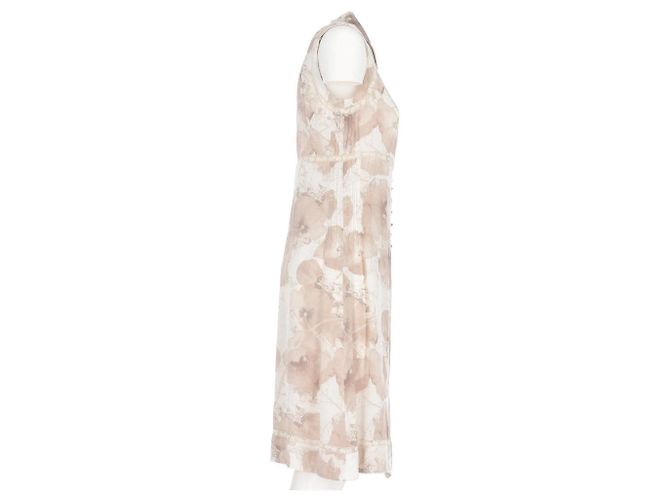 Chanel Beige Seidenblumenkleid - 2000er - Ansicht 3