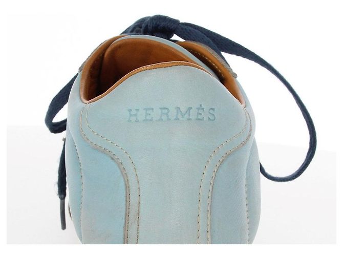 Sneakers in pelle blu chiaro Hermès - anni 2000 Marrone chiaro - vista 11