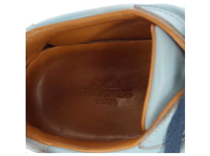 Sneakers in pelle blu chiaro Hermès - anni 2000 Marrone chiaro - vista 12