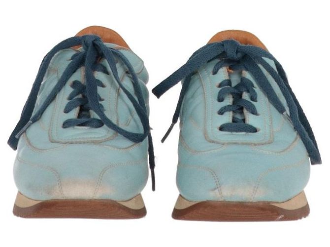 Sneakers in pelle blu chiaro Hermès - anni 2000 Marrone chiaro - vista 4