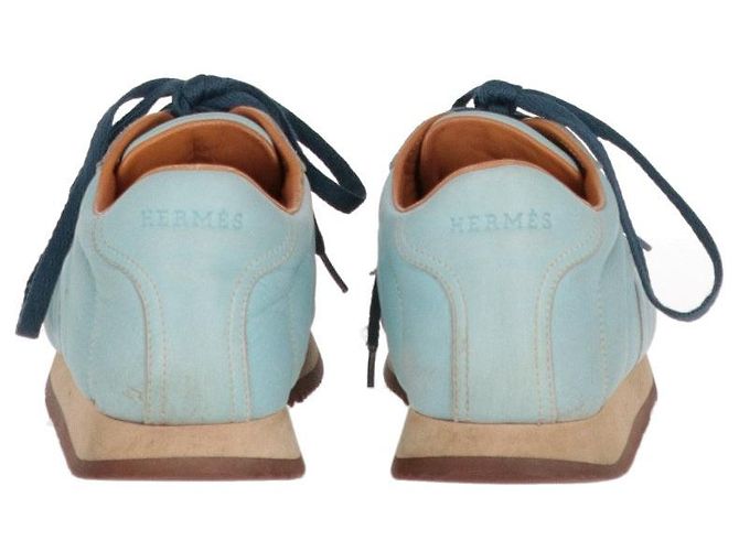 Sneakers in pelle blu chiaro Hermès - anni 2000 Marrone chiaro - vista 5