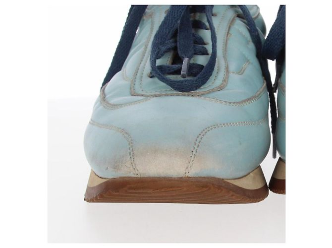 Sneakers in pelle blu chiaro Hermès - anni 2000 Marrone chiaro - vista 9