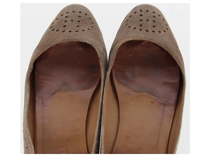 Ballerine in suede beige Hermès - Anni 2000 - vista 10