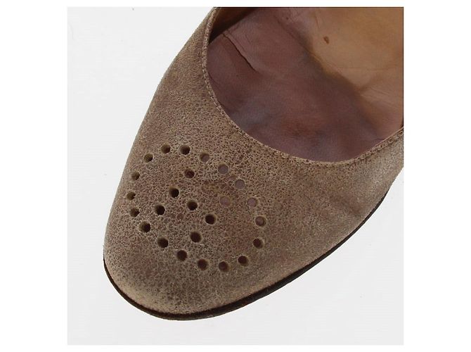 Ballerine in suede beige Hermès - Anni 2000 - vista 11