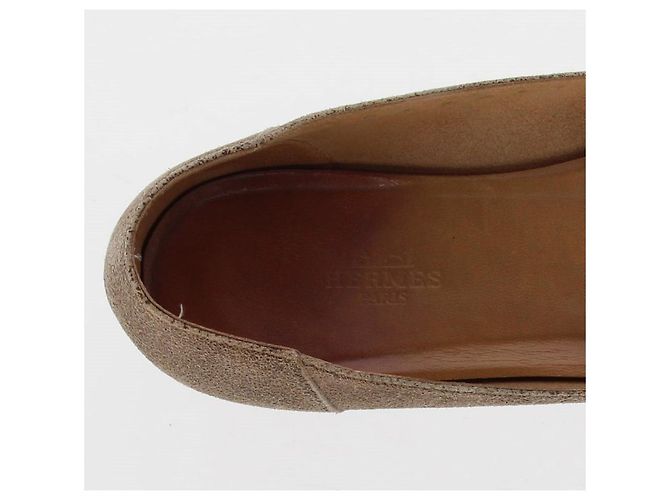 Ballerine in suede beige Hermès - Anni 2000 - vista 12