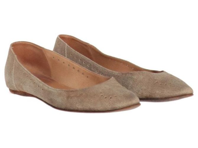 Ballerine in suede beige Hermès - Anni 2000 - vista 2