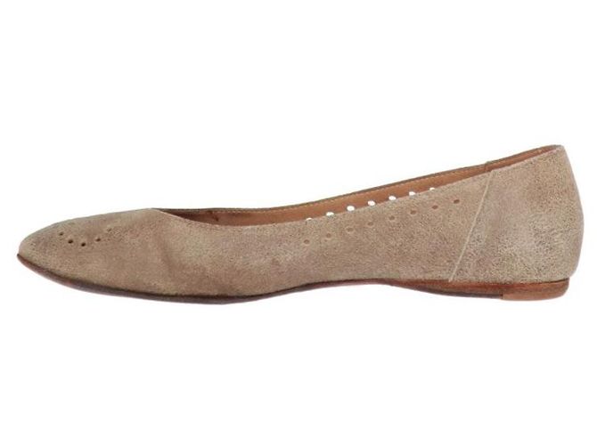 Ballerine in suede beige Hermès - Anni 2000 - vista 3